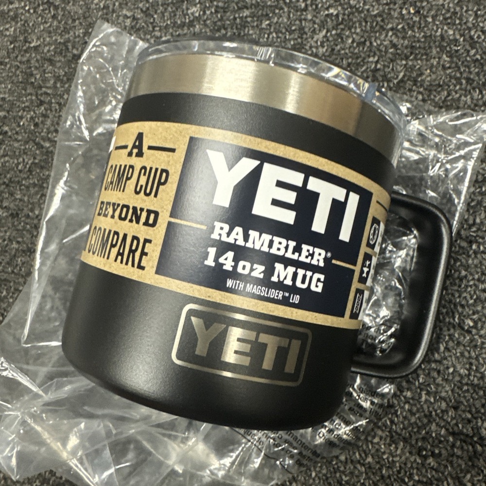 Yeti 14 oz Rambler Mug With Magslider Lid Black - Stainless Steel Vacuum Insulat